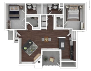 B2 Floor Plan at Infinity on the Mark, Dallas, Texas